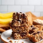 Peanut Butter Banana Oat Bars with Chocolate Chips